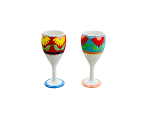 Davie Floral Wine Glass Set
